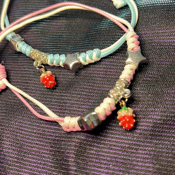 Strawberry Charm Matching Friendship Bracelets - Picture 6 of 8